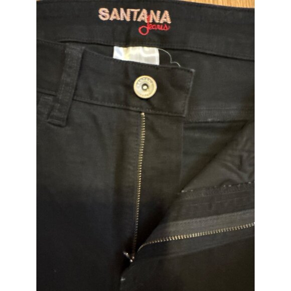 Santana Jeans Capri Wm Size 10 Mid Rise Straight Leg Black Pants Tummy Control - Picture 3 of 9